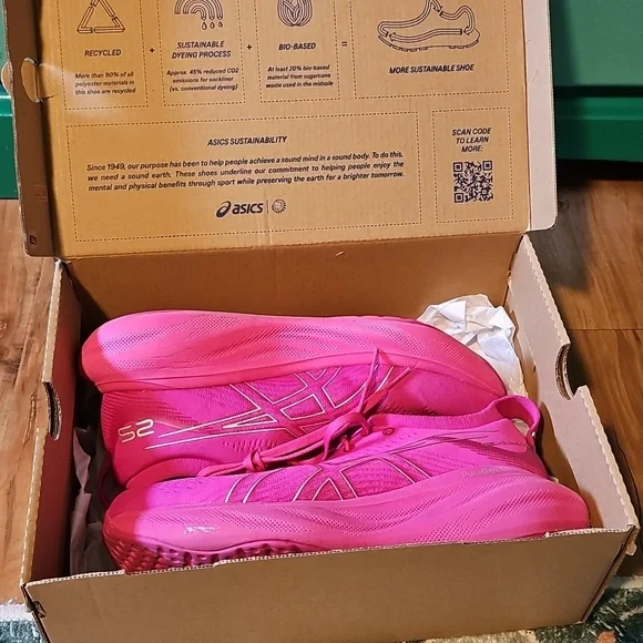 Asics Pink Rave Women's GEL-NIMBUS 25 Running Shoes - Picture 6 of 8